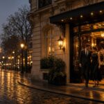 Chauffeur privé Sidi Paris devant un restaurant étoilé à Paris